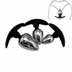 Underwear outdoor metal silicone anal beads butt plug  for men or women