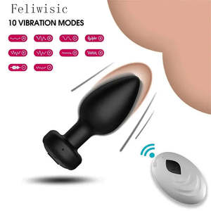 Remote controlled unisex backyard anal plug set
