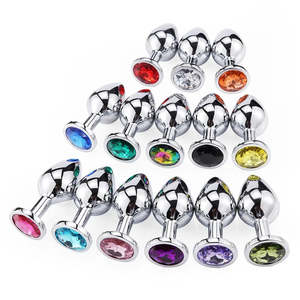Anal Plug Sex Toys Mini Round Metal Crystal Jewelry Women / Men for Butt Plug