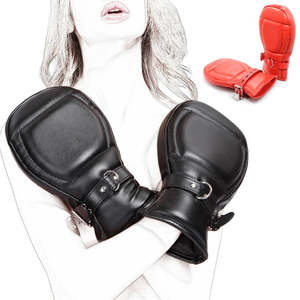 Unisex Leather Bdsm Bondage Palms Mitten Fetish Slave Pet Role Play
