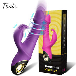 Women Rabbit Vibrators: Rabbit Thrusting Vibrator Automatic Telescopic G-Spot Clitoris Stimulator For Women Adults