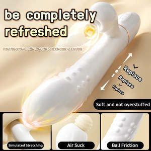 Women Rabbit Vibrators: Telescopic Bead Vibrator Thrust Gun Sucking Dildo for Women