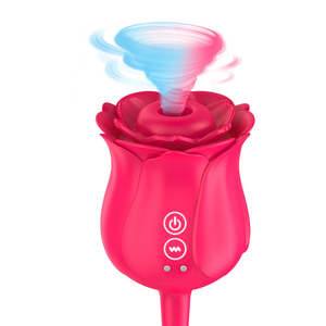 Women Sucking Vibrators 2 In 1: Rose Shape Female Vibrator With Multiple (5+7) Frequencies Clitoral Stimulator G-spot Massager