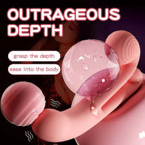 Women Dildos: 2 In 1 Dildo Telescopic G-Spot Rabbit Vibrator for Women