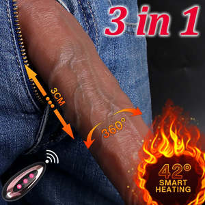 Telescopic Rotation Vibrator Soft Realistic Dildo with Suction Cup Heating Penis&hellip;