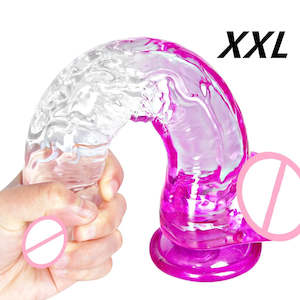 Women Dildos: G-spot Massager Clear PVC Masturbator Dildo with Powerful Suction Cup