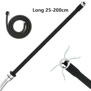 Men Penis Rings: 25 to 200cm Long Douche Silicone Enema Syringe Anal Shower Cleaning Head Anal Beads Butt Plug Gay