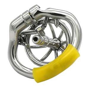 Chastity Device with Urethral Catheter and Anti-Shedding Ring Cock Cage Penis Ring
