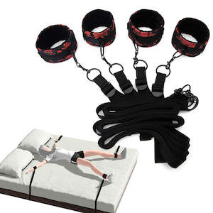 Unisex Bdsm: Under Bed Restraint Set Handcuffs Ankle Cuffs BDSM Bondage Straps