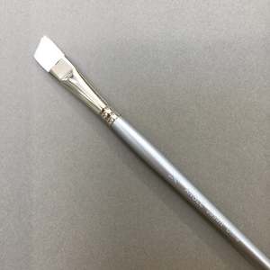 White Synthetic Angle Brush - #1/2