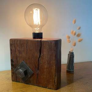 Edison Lamp: Vintage Wood Table Lamp | Wharf series #135