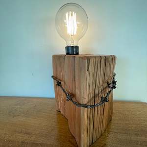 Edison Lamp: Rustic Wood Table Lamp | Handcrafted #55