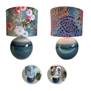 Blue Ceramic Lamp | Choice of Custom Made Lampshade