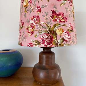 Stands: Java wood lamp | Handcrafted fabric lampshade