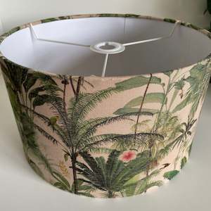 Specials: Ready-made MEDIUM CEILING jungle palm fabric lampshade