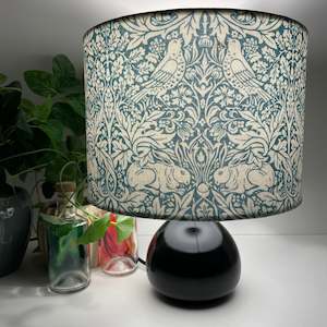 Designer Fabric: Morris & Co Brer Rabbit Teal | Fabric lampshade - Made in NZ