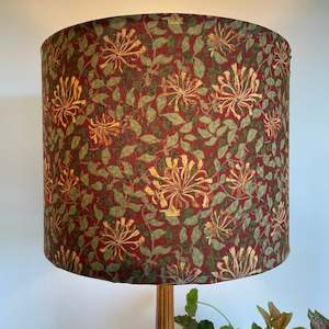 Morris & Co Honeysuckle Deep Red | Handcrafted Fabric lampshade