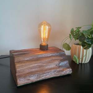 Reclaimed Wharf Timber Lamp #155 – New Zealand Craft