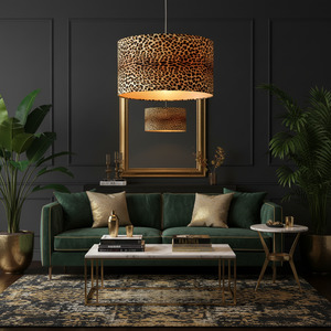 Lampshades 1: Ready-made Large Barrel lampshade | Leopard Print
