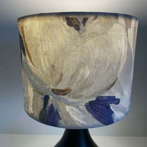 Lampshades 1: Ready-made Small Drum Lampshade | Two Tone Roses Blue