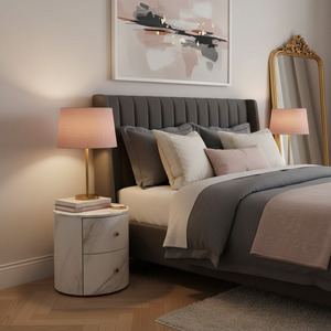 Plain Colours: Linen Lampshades - Dusky Pink