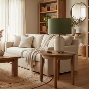 Plain Colours: Linen Lampshades - Kale