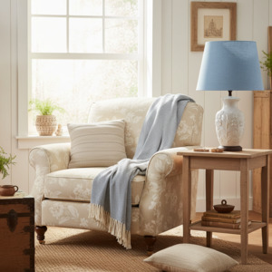 Plain Colours: Linen Lampshades - Cornflower