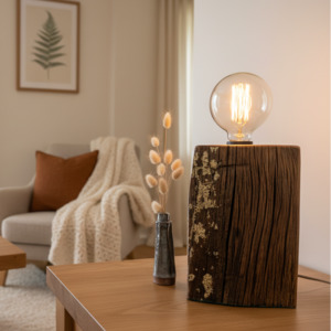 Edison On Wood: Lichen Beauty| Heritage Tōtara Lamp #189