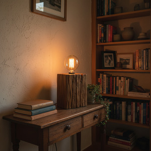 Edison On Wood: Lined Tōtara Fence Post Lamp #190