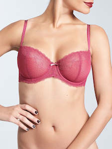 Chantelle: Chantelle Le Marais Half Cup Cranberry Bra