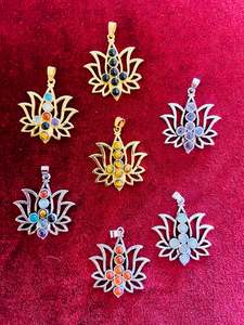 Lotus Pendant with Crystals