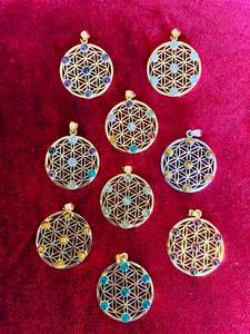 Flower of Life Pendant with Crystals