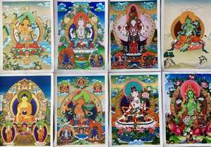 Decorations: Tibetan Deities Print on Canvas
