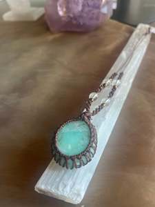 Jewellery: Blue Chrysoprase Macrame Necklace