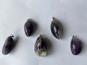 Chevron Amethyst Tumble Pendant