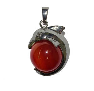 Jewellery: Orange Agate Dolphin Pendant