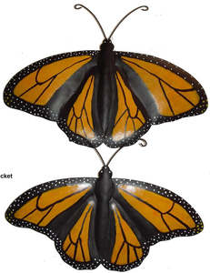 Decorations: Metal Art ~ Monarch butterfly  with spring wall bracket