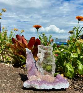 Amethyst: Selenite in Amethyst Geode 2