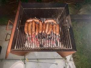 Handcrafted Geometric Fire Pit Steel Grill - Sharp Engineering