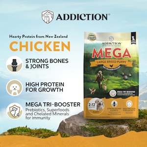 Dog Food: Addiction MEGA Chicken - Large Breed Puppy Food