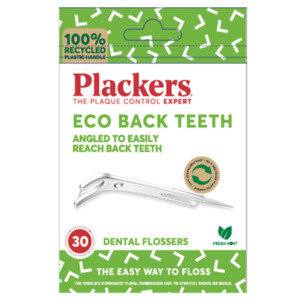 Products: Plackers Eco Back Teeth Angled Flossers 30pk