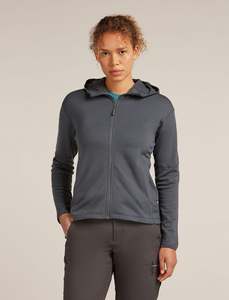 Clothing Tops Sweatshirts: Icebreaker Womens Merino 360 RealFleece Elemental LS Zip Hoodie