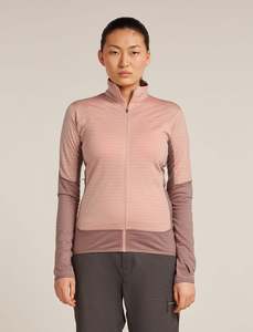 Clothing Tops Sweatshirts: Icebreaker Womens Merino Blend 300 RealFleece Descender LS Zip
