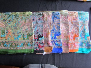 Products: Palm Design Silk Neck Scarf - ShawlyNot
