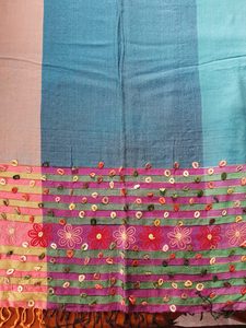 Products: Turquoise and Orange Indian Shawl - ShawlyNot