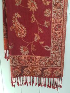 Products: Tapestry style Maroon red and gold - ShawlyNot