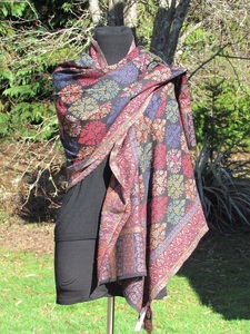 Products: Dark rich coloured heirloom shawl - ShawlyNot