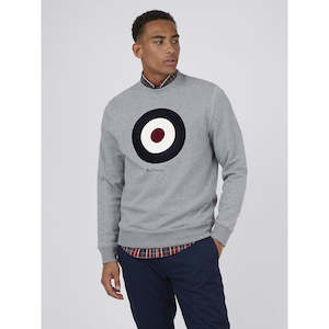 Mens Jersey Hoodie: Ben Sherman Flock Target Sweat Steel