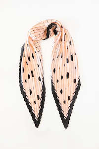 Antler NZ Pleated Scarf - Pink/Black/Multi Spot