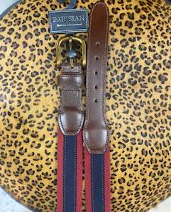 Parisian Stretch Webbing Leather Tab Belt